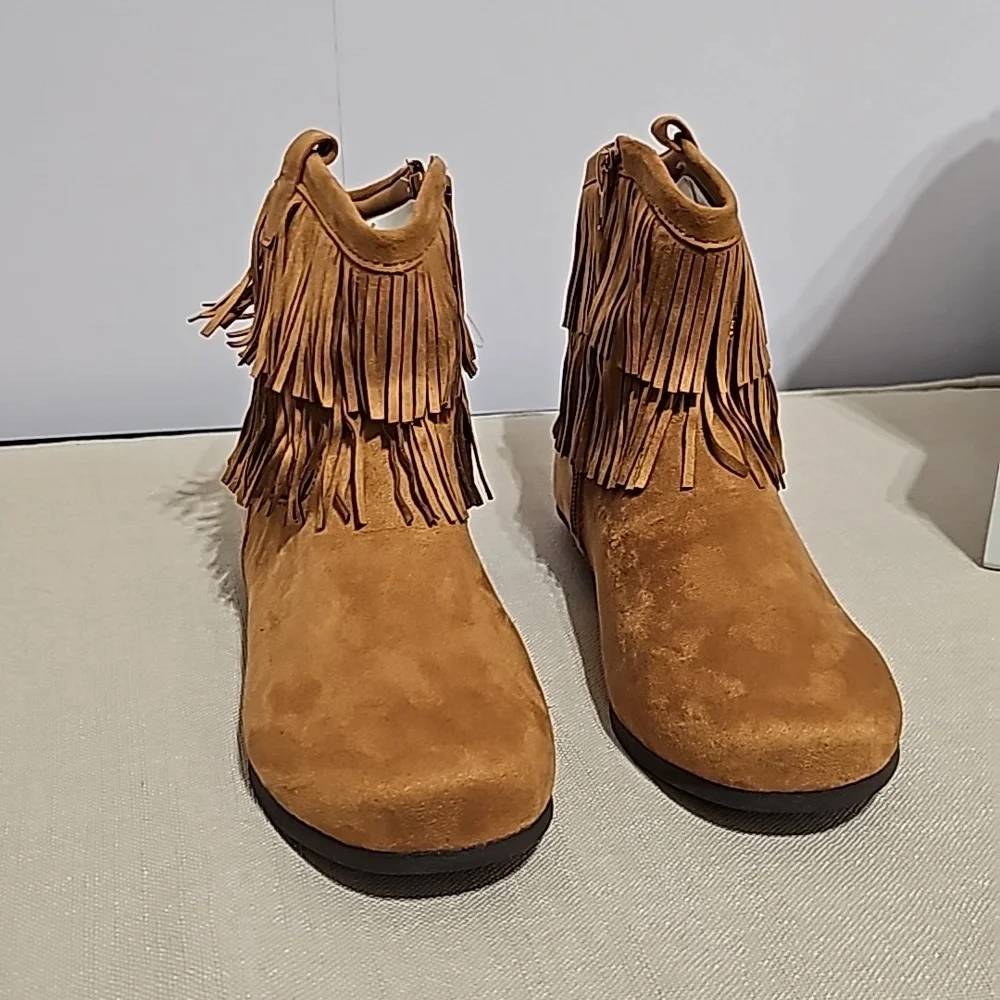 S:6 SO Girls Piata Moccasin Zip up Ankle Boots